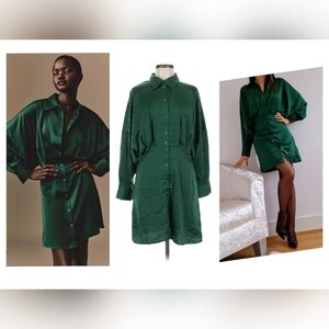 H&M Green Long Sleeve Dress